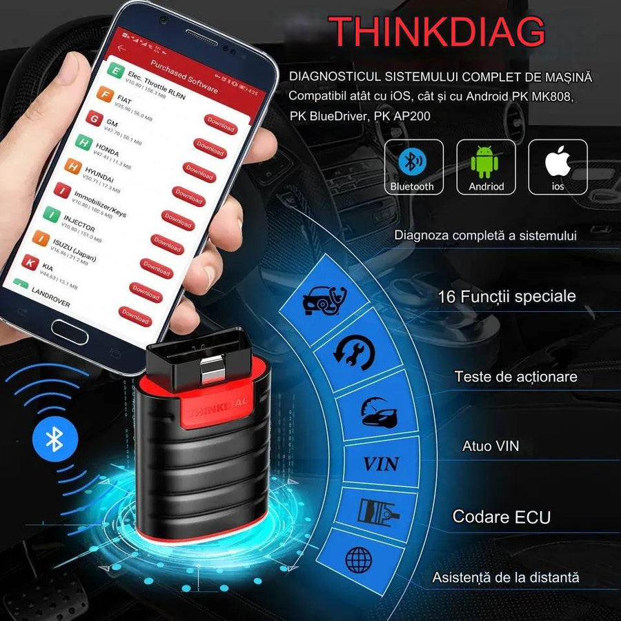Diagnoza Profesionala, Tester Auto, ThinkDiag, Sistem Complet, 1 An Licenta Gratis - Specializat.ro