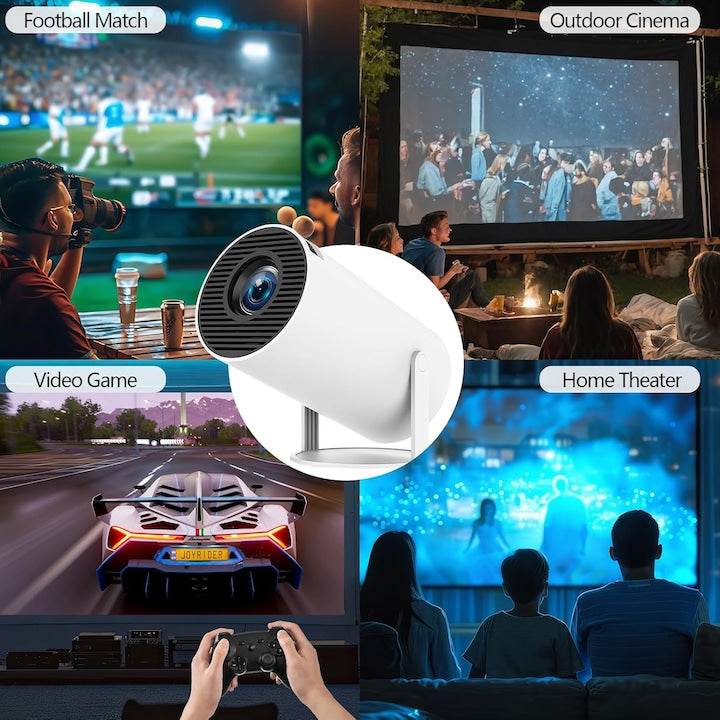 Videoproiector Portabil Smart 4K Ultra HD cu WiFi6, Bluetooth 5.0, Autofocus, Proiectie Ajustabila - Specializat.ro