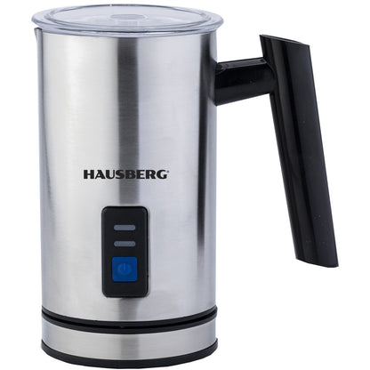 Aparat de spumare si incalzire lapte HAUSBERG HB7678, 500-600 W, 0.30 l, argintiu