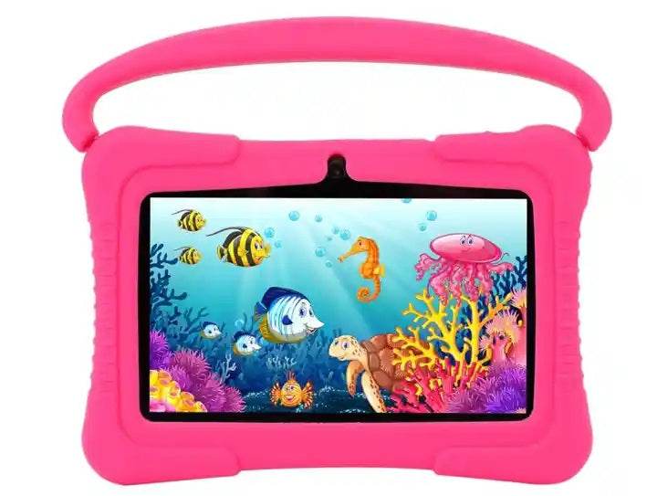 Tableta pentru copii de 7 inch Android WiFi cu Protectie anti shock, Camera dubla, jocuri, desene, aplicatii, Educativ, model cu maner - Specializat.ro