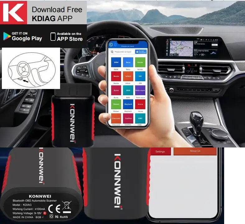 Tester Auto, Diagnoza Profesionala, KONNWEI, Cititor Complet De Coduri 101 functii - Specializat.ro