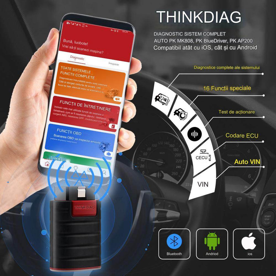 Diagnoza Profesionala, Tester Auto, ThinkDiag, Sistem Complet, 1 An Licenta Gratis - Specializat.ro
