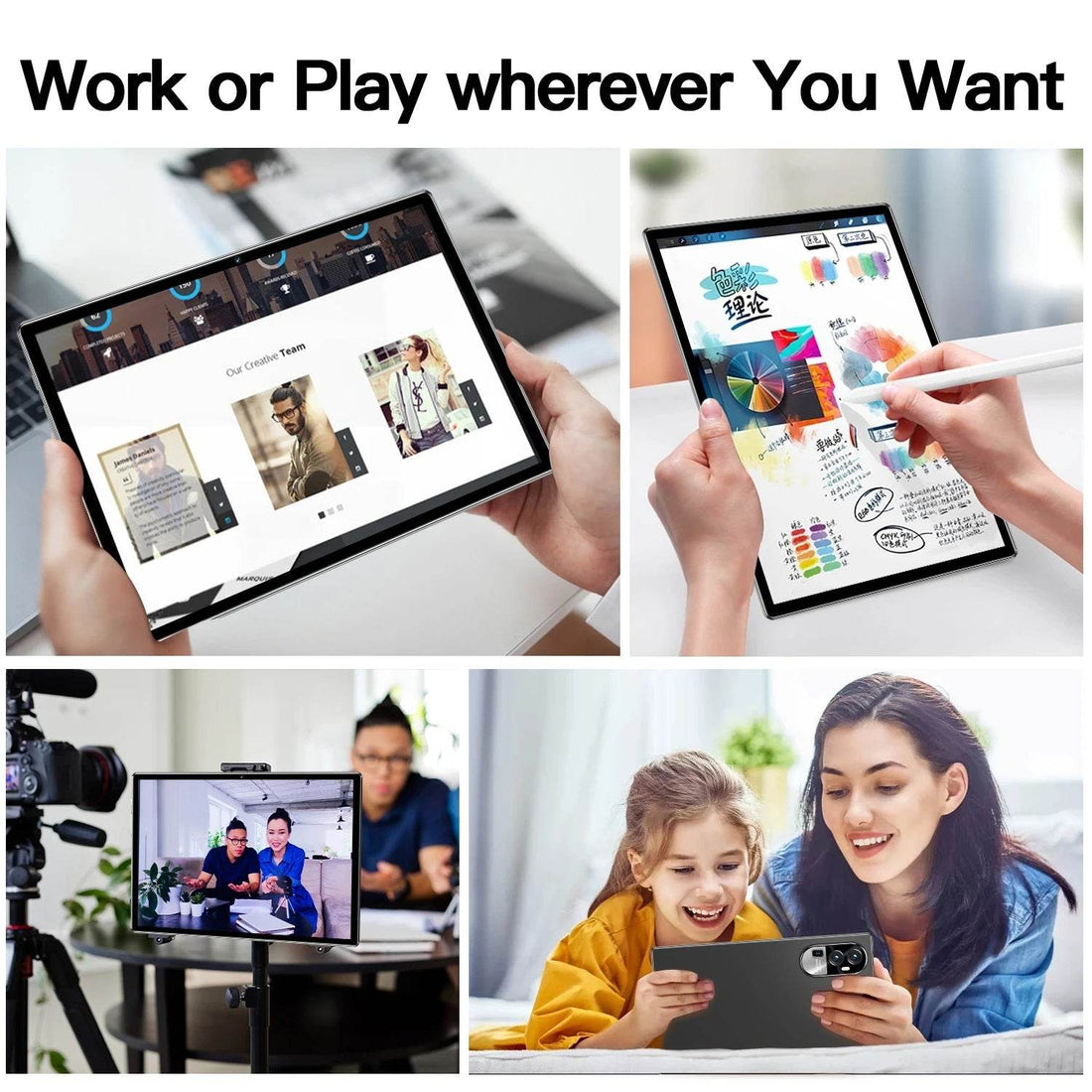 Tableta 10 inch, Android 12, 6GB RAM+128GB ROM, procesor 8-core, slot SIM, slot SD CARD, WiFi, Bluetooth, Camera dubla, Baterie de 6000mAh - Specializat.ro