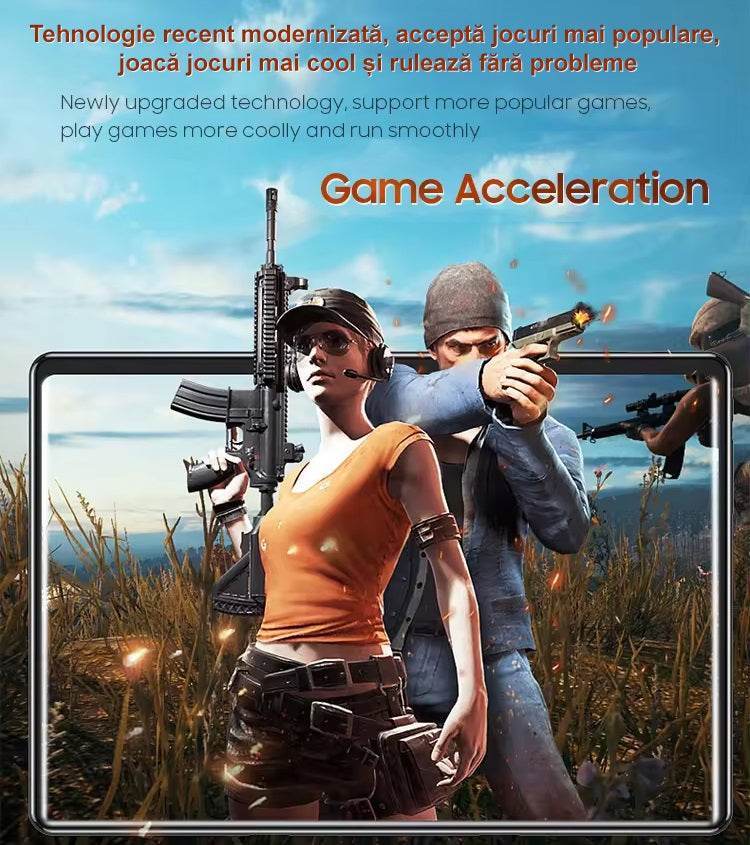 Tableta 10 inch Android, Procesor 10 nuclee, Baterie 7500mAh, 64GB ROM+4GB RAM, WiFi, Bluetooth, Camera dubla - Specializat.ro