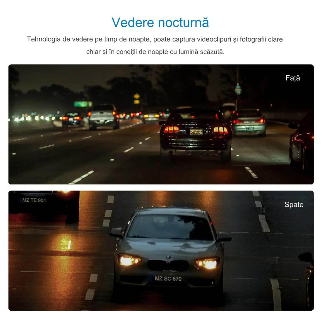 Camera Auto DVR 4K/2K/1080p si Camera Spate 1080p cu Conectivitate Wi-Fi, G-Senzor, Mod Parcare, Inregistrare in Bucla - Specializat.ro