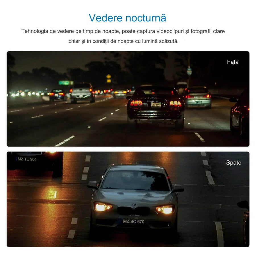 Camera Auto DVR 4K/2K/1080p si Camera Spate 1080p cu Conectivitate Wi-Fi, G-Senzor, Mod Parcare, Inregistrare in Bucla - Specializat.ro