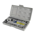 Trusă Chei Tubulare 40 Piese – Metric & SAE, Clichet 1/4" și 3/8"