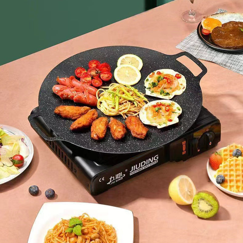 Plită Japoneză Rotundă 32 cm cu Mânere – Antiaderentă, Metal Pluristratificat