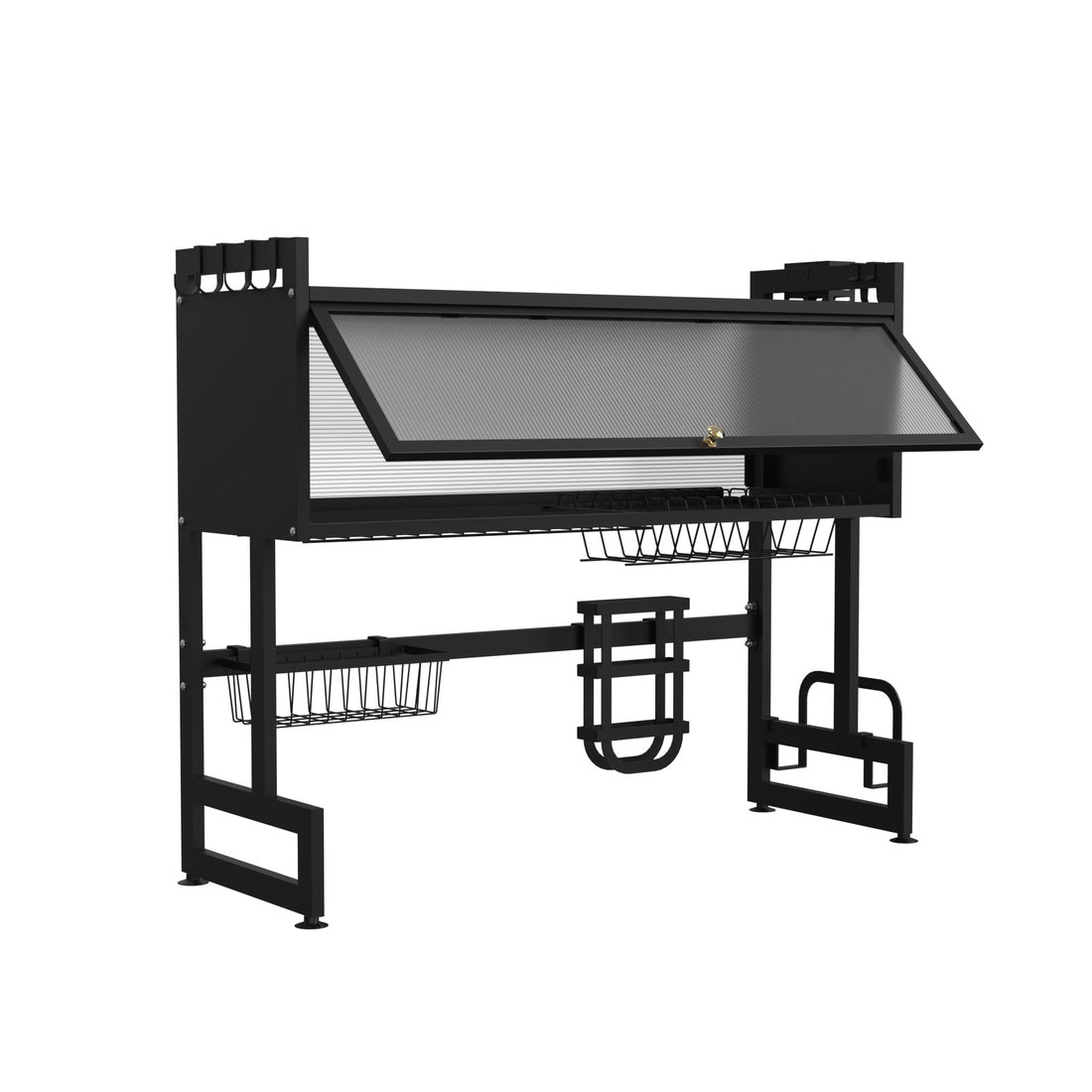 Scurgător Vase Oțel Inoxidabil 75 cm – Organizator Bucătărie, Negru