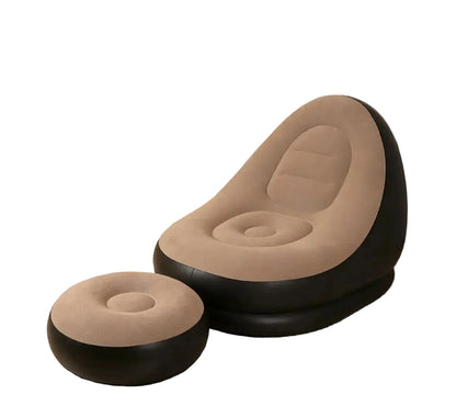 Fotoliu Gonflabil cu Suport Picioare și Înveliș Catifelat – Set Complet Relaxare