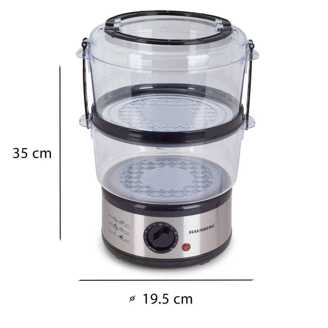 Aparat gatit cu aburi Hausberg HB-1350, 4.8L, 400W