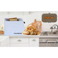 Prajitor de paine Hausberg HB-195NG, 750 W, 2 felii, functie decongelare, functie reincalzire, 6 trepte putere, alb/negru