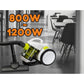 Aspirator fara sac Hausberg HB-2090VR, 1500W, capacitate 1.5 L, aspirare uscata, ciclonic, filtru HEPA, Alb-Verde