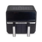 Friteuza dubla cu aer cald HAUSBERG HB-2373NG, 2200-2400W, capacitate 8.4L, termostat reglabil cu afisaj LED, control digital individual, 14 programe prestabilite, temporizator 60 min, ventilator de racire, Negru