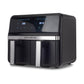 Friteuza dubla cu aer cald HAUSBERG HB-2373NG, 2200-2400W, capacitate 8.4L, termostat reglabil cu afisaj LED, control digital individual, 14 programe prestabilite, temporizator 60 min, ventilator de racire, Negru
