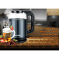 Cana electrica fierbator HAUSBERG HB-3622BL, 1500 - 1800W, capacitate 2L, oprire automata, indicator luminos, Bleu-Negru