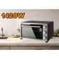 Cuptor electric Hausberg HB 9320 , 1420 W, 38 L, timer, termostat, 2 tavi, Gri/Negru
