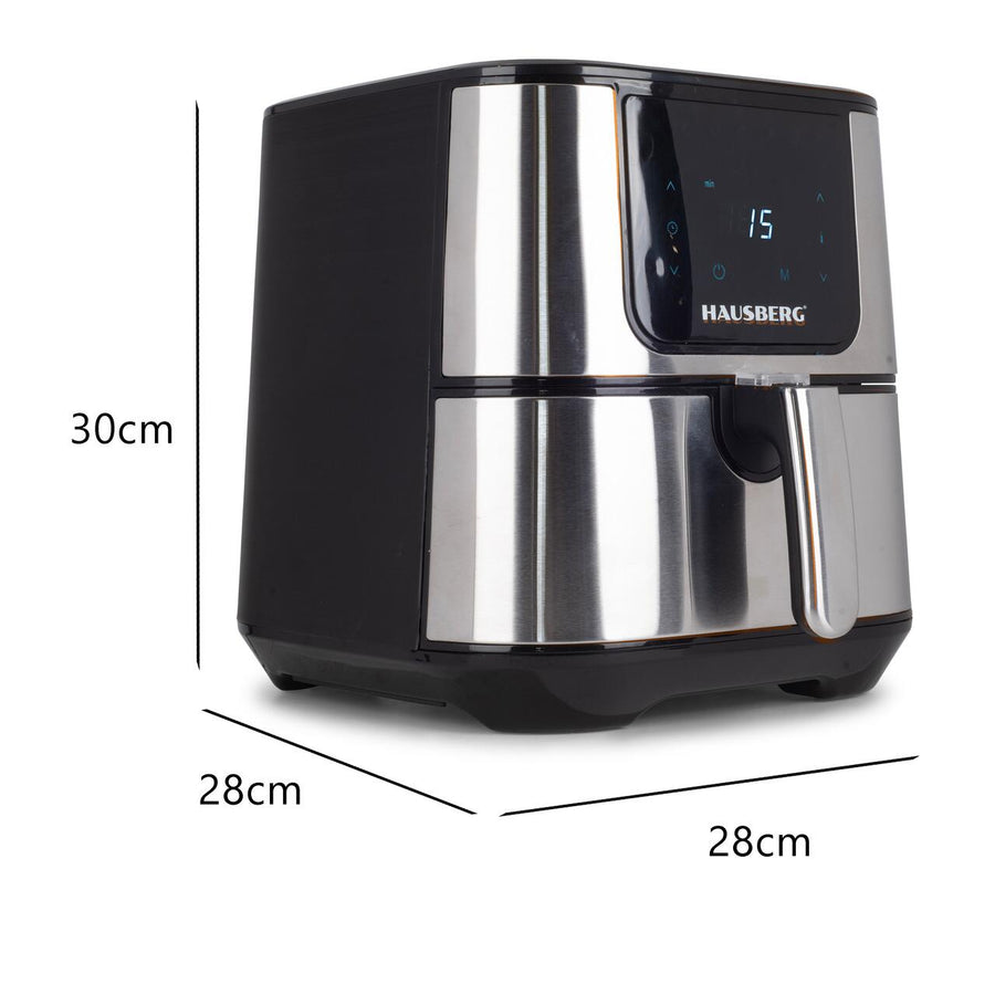 Friteuza Air Fryer Hausberg HB-2365, 1600-1800 W, 5.2 L, Timer, protectie supra-incalzire, maner rece, Display LCD