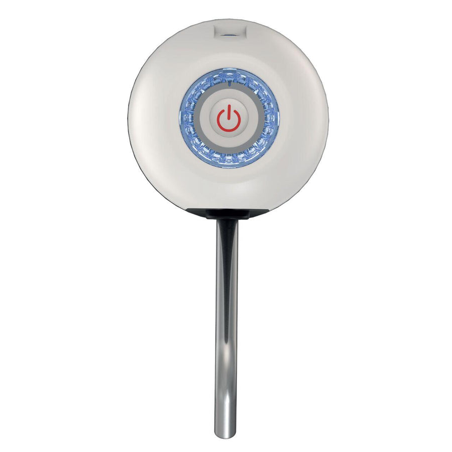 Dispozitiv electric reincarcabil de pompare apa, HAUSBERG HB-2605, din otel inoxidabil si plastic, pentru sticle PET de 10l, buton on/off, baterie incorporata, USB, alb/negru