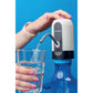 Dispozitiv electric reincarcabil de pompare apa, HAUSBERG HB-2605, din otel inoxidabil si plastic, pentru sticle PET de 10l, buton on/off, baterie incorporata, USB, alb/negru