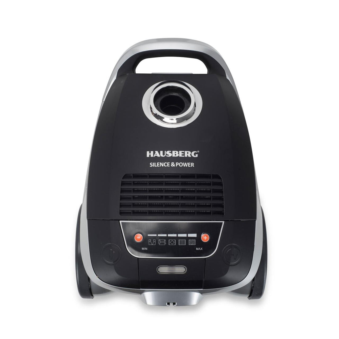 Aspirator Profesional cu sac Hausberg HB-2875NG, 2400 W, Nivel de zgomot 70dB, Capacitate 4L, Filtru De Aer Hepa Cu 5 Nivele, Lungime Cablu 5 M, Display Led, Furtun Rezistent, Negru/argintiu