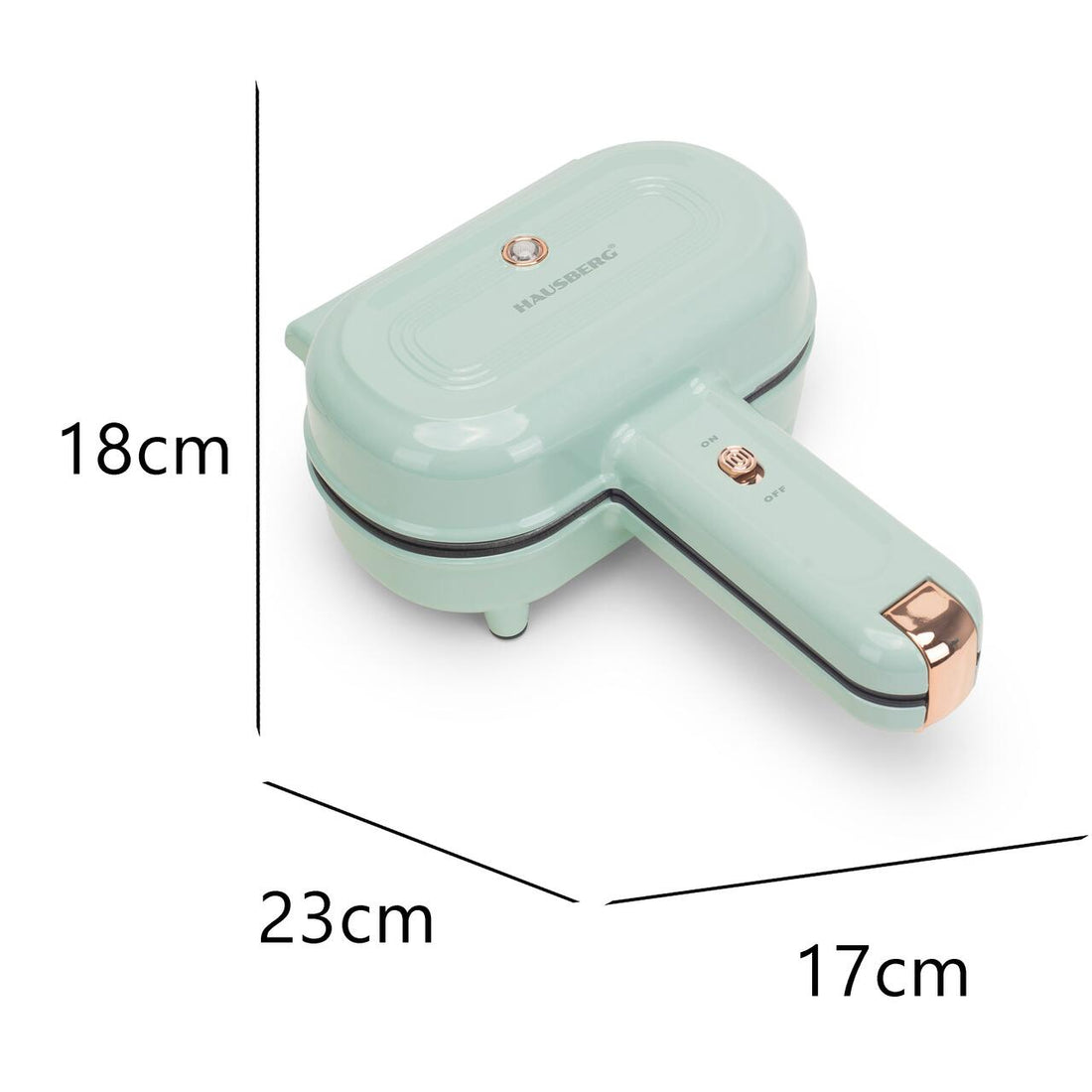 Aparat electric pentru placinta HAUSBERG HB-3564, 550-650W, Placa de incalzire cu doua laturi, Termostat, Adancime 13cm, Bachelita