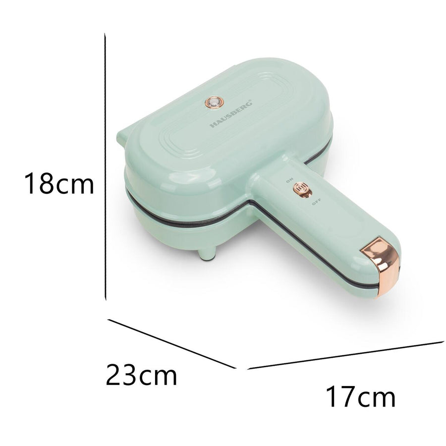 Aparat electric pentru placinta HAUSBERG HB-3564, 550-650W, Placa de incalzire cu doua laturi, Termostat, Adancime 13cm, Bachelita