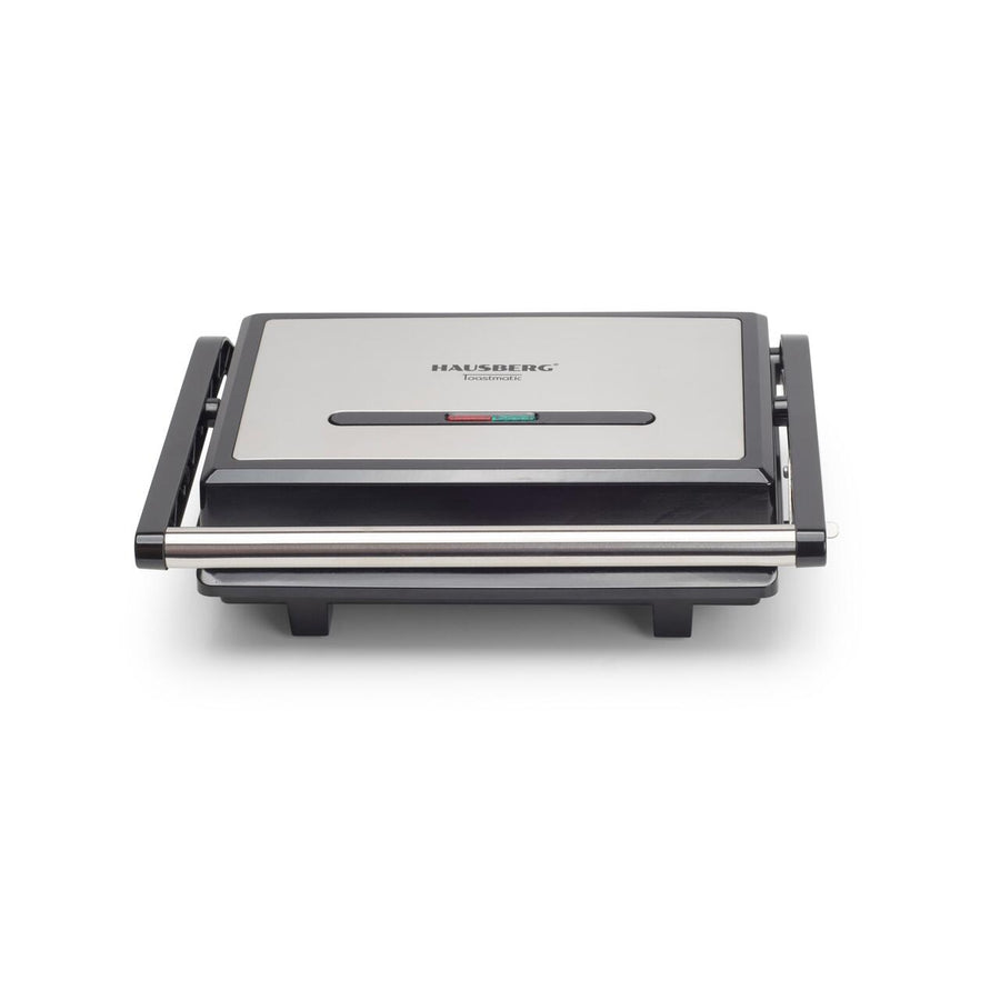 Sandwich maker & grill HAUSBERG HB-539IN, 1100-1300W, Termostat reglabil, Placi acoperite cu granit, Corp din Inox