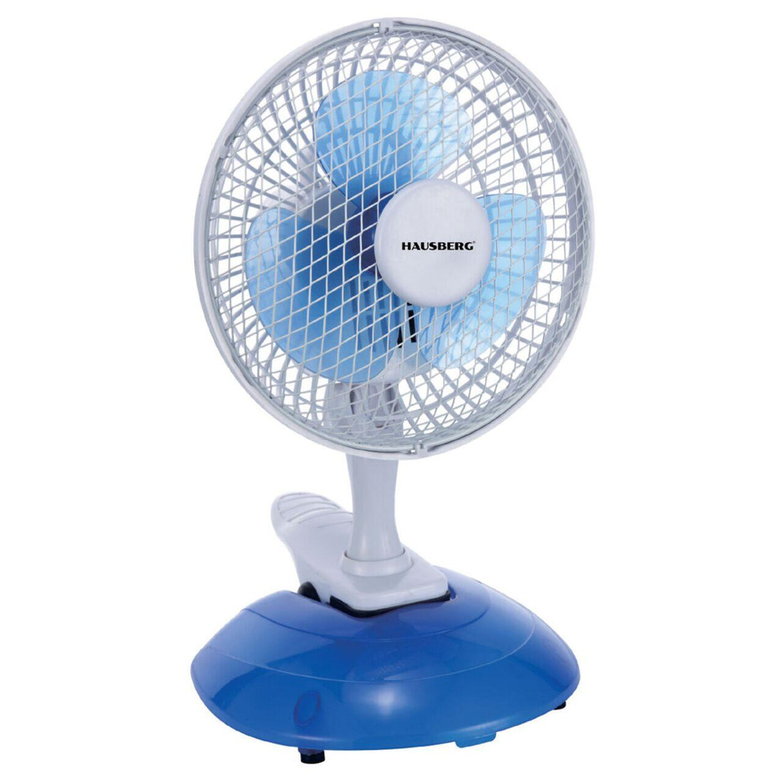 Ventilator birou Hausberg HB5550, 15W-20W, 15 cm, 2 viteze, alb-albastru