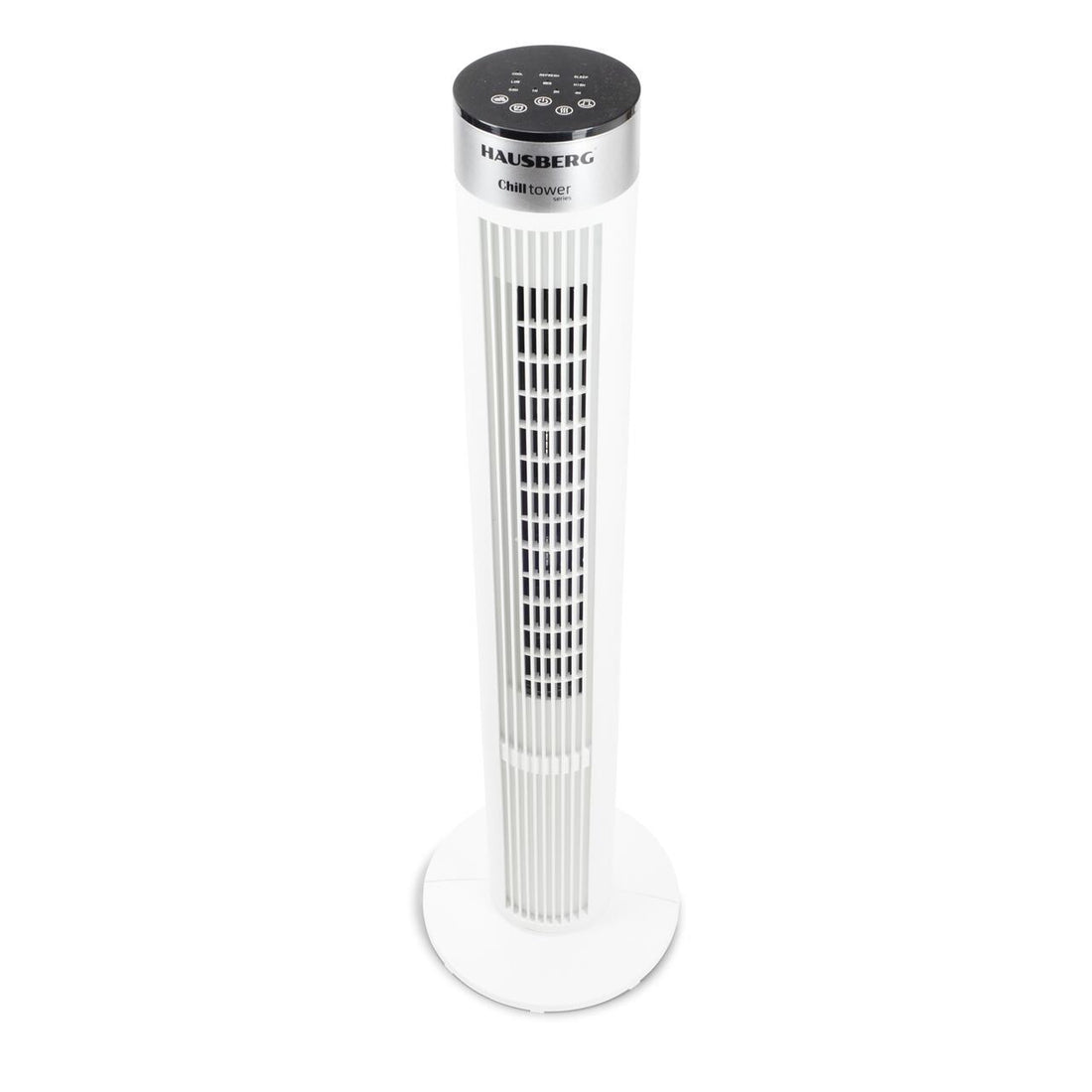 Ventilator turn Hausberg HB-5952AB, 55W, 38 inch, 3 viteze, temporizator 24h, LED, oscilatie, telecomanda, alb