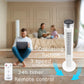 Ventilator turn Hausberg HB-5952AB, 55W, 38 inch, 3 viteze, temporizator 24h, LED, oscilatie, telecomanda, alb