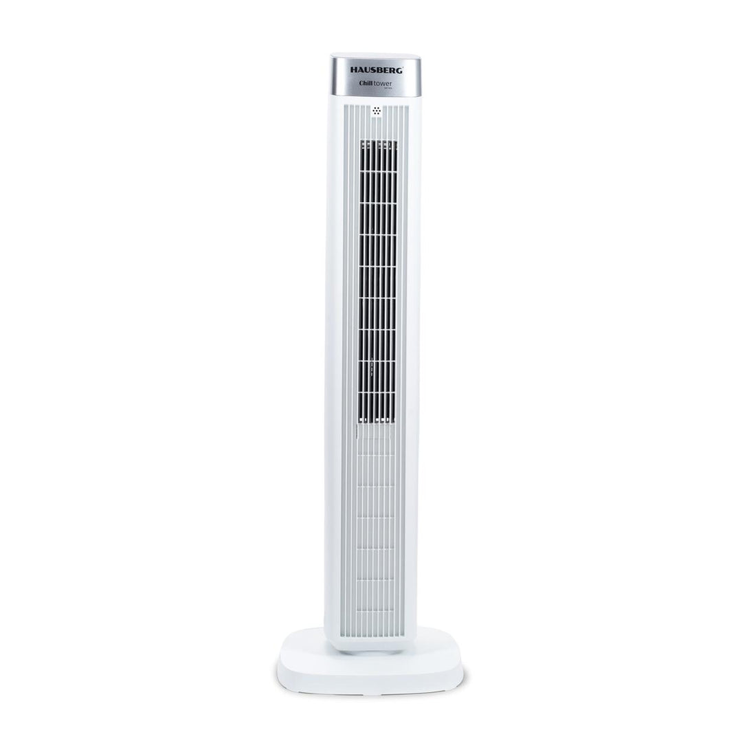 Ventilator turn digital Hausberg HB-5953AB, 55W, 41 inch, 3 viteze, 3 moduri, temporizator 24h, LED, oscilatie, telecomanda, difuzor parfum, alb