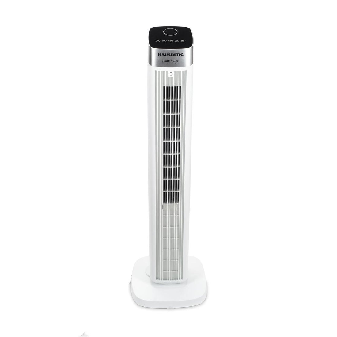 Ventilator turn digital Hausberg HB-5953AB, 55W, 41 inch, 3 viteze, 3 moduri, temporizator 24h, LED, oscilatie, telecomanda, difuzor parfum, alb
