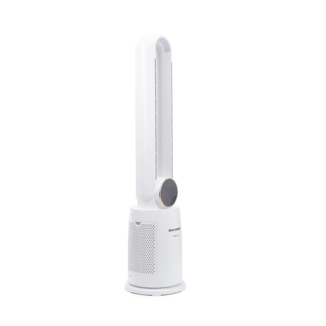 Ventilator turn digital Hausberg HB-5957AB, 65W, 12 viteze, 4 programe, ionizare negativa, temporizator 12h, oscilatie 40°, LED, telecomanda, alb
