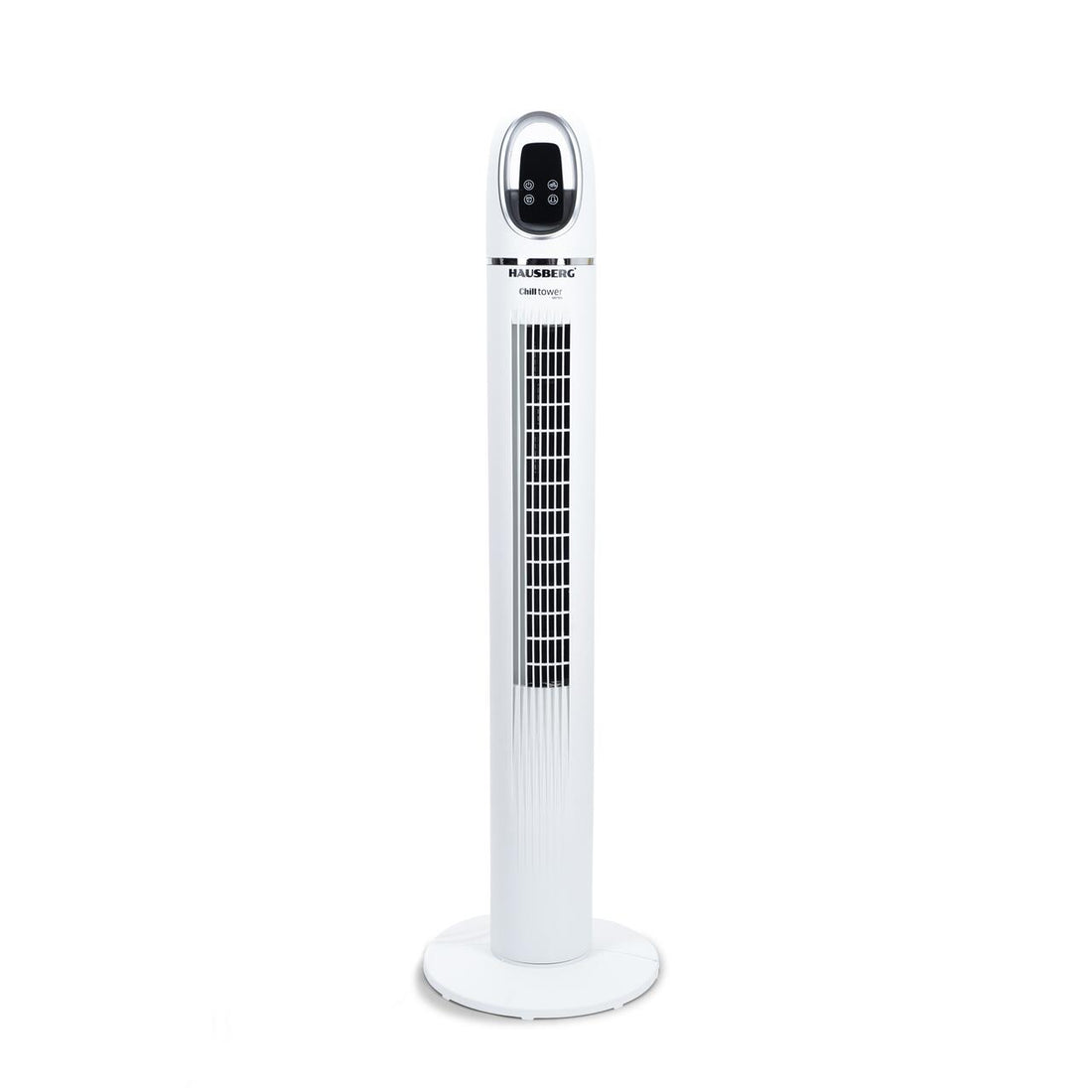 Ventilator turn digital Hausberg HB-5958AB, 55W, 45 inch, 3 viteze, temporizator 24h, LED, oscilatie, telecomanda, alb