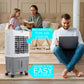 Racitor de aer portabil Hausberg HB-5961AB, 75W, rezervor 20L, 3 viteze, control mecanic, 2 cutii gheata, alb