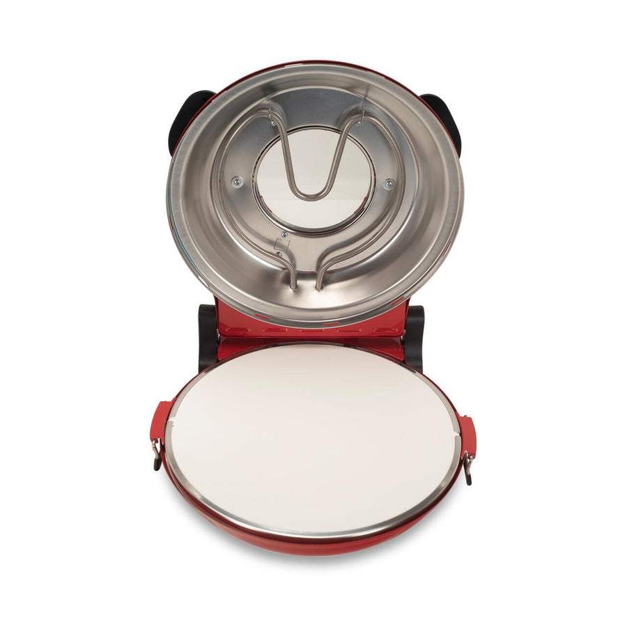 Cuptor special pentru pizza XL HAUSBERG HB-675RS cu suprafata de coacere din piatra, termoregulator pana la 405° C, Rosu