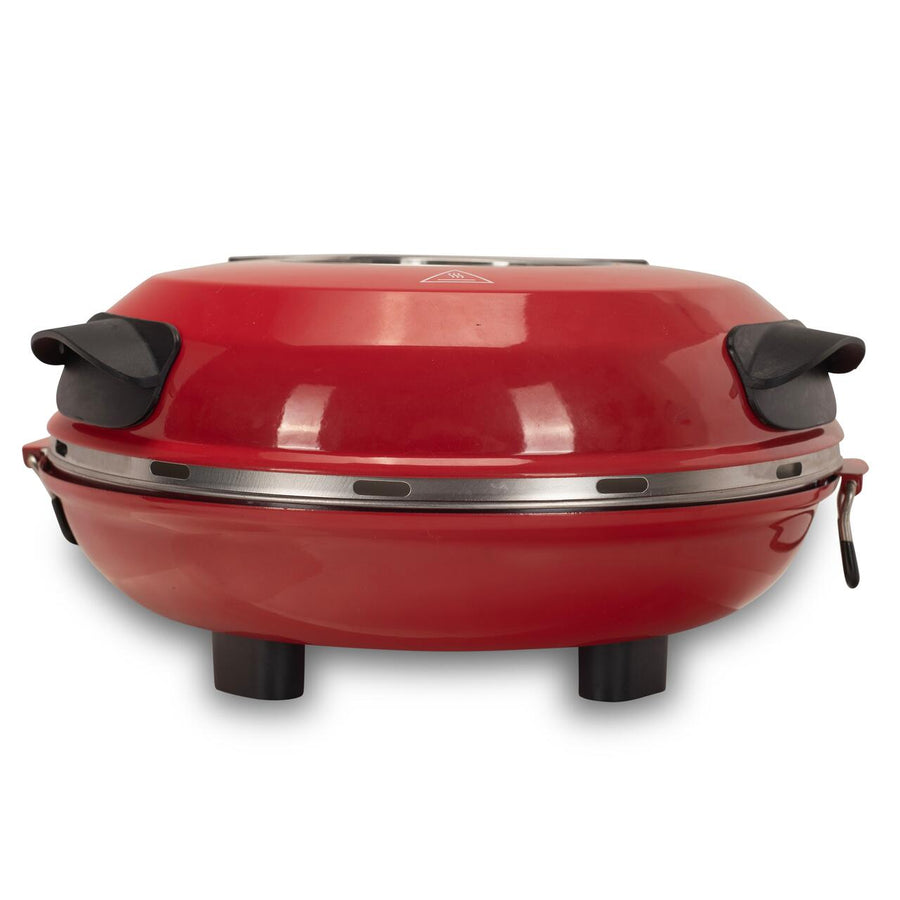 Cuptor special pentru pizza XL HAUSBERG HB-675RS cu suprafata de coacere din piatra, termoregulator pana la 405° C, Rosu