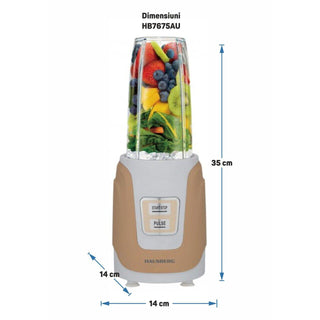 Blender Hausberg HB-7675AU Auriu,Putere 1000W, Capacitate 1000ml, motor de cupru