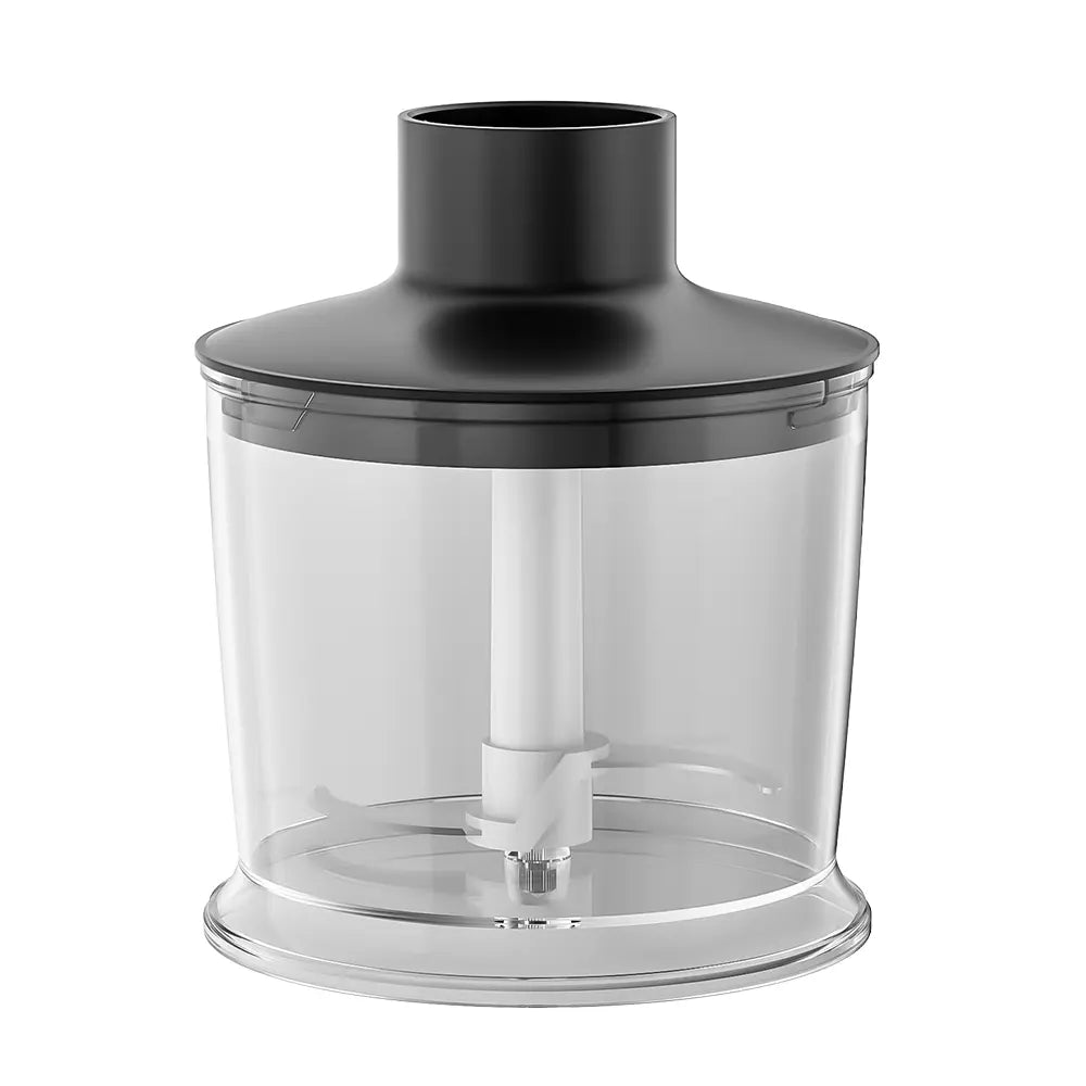 Blender 3 in 1 HAUSBERG HB-7701NG, 500W, 2 viteze, Material ABS, lame din inox, Capacitate pahar 700ml, tocator 500ml, Negru