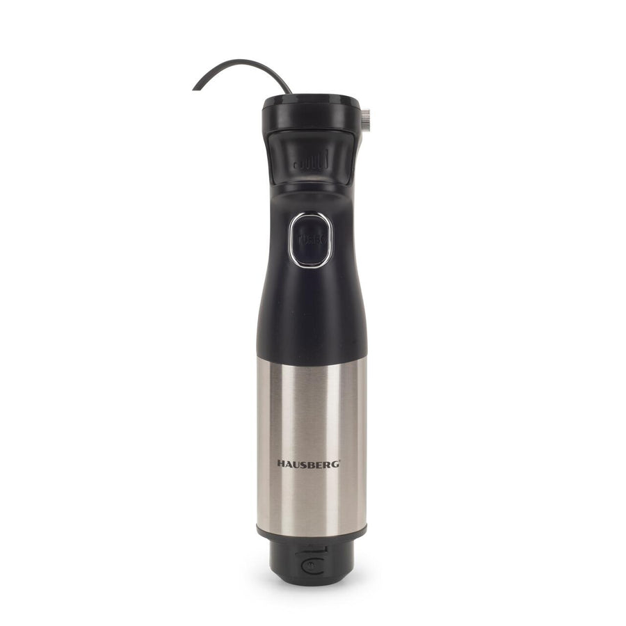 Blender 2 in 1 HAUSBERG HB-7704IN cu putere 1000W, Mixer vertical profesional, 10 trepte de viteza si functie Turbo, Capacitate pahar 700 ml , Multifunctional, Negru