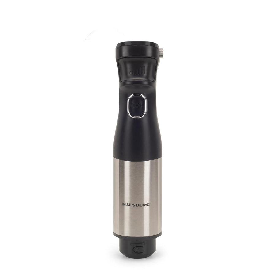 Blender 2 in 1 HAUSBERG HB-7704IN cu putere 1000W, Mixer vertical profesional, 10 trepte de viteza si functie Turbo, Capacitate pahar 700 ml , Multifunctional, Negru