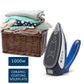 Mini fier de calcat Hausberg HB-7810BL, 1000 W, De voiaj, 75 ml, Ceramica, Auto curatarе, Alb-Albastru