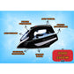 Fier de Calcat Hausberg HB-7842BL, 2300W, Ceramic, Autocuratare, Pulverizare, Antipicurare, 300ml, Negru/Albastru