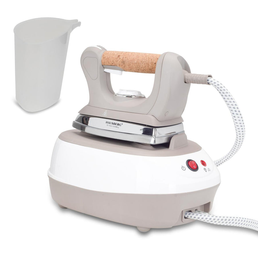 Statie de calcat cu abur HAUSBERG HB-7927RST, 2000-2400W, 60g/min, 0.5l, Termostat, Presiune 6 bar, Incalzire dubla, Rustic