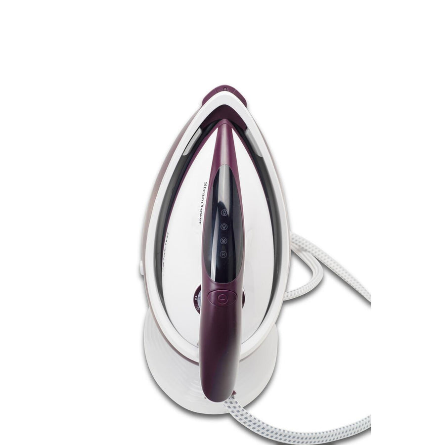 Statie de calcat HAUSBERG HB-7930MV, 2000-2400 W, 5 bar, 1.2 L, 35g/min, cartus anti-calcar, talpa ceramica, oprire automata, Alb/Mov