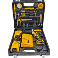 Set Bormaşină cu Acumulator în Valiză – 2 Baterii Li-Ion 48V + 30 Accesorii (Burghie, Biți, Chei) Galben