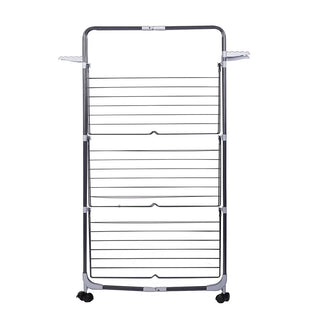 Uscator de rufe cu 3 nivele Ertone MN98U, pliabil cu suport de umerase, suporta 30 kg rufe, Inox