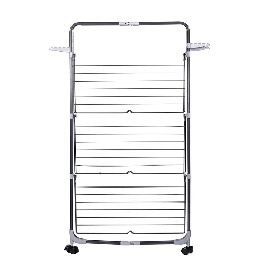 Uscator de rufe cu 3 nivele Ertone MN98U, pliabil cu suport de umerase, suporta 30 kg rufe, Inox