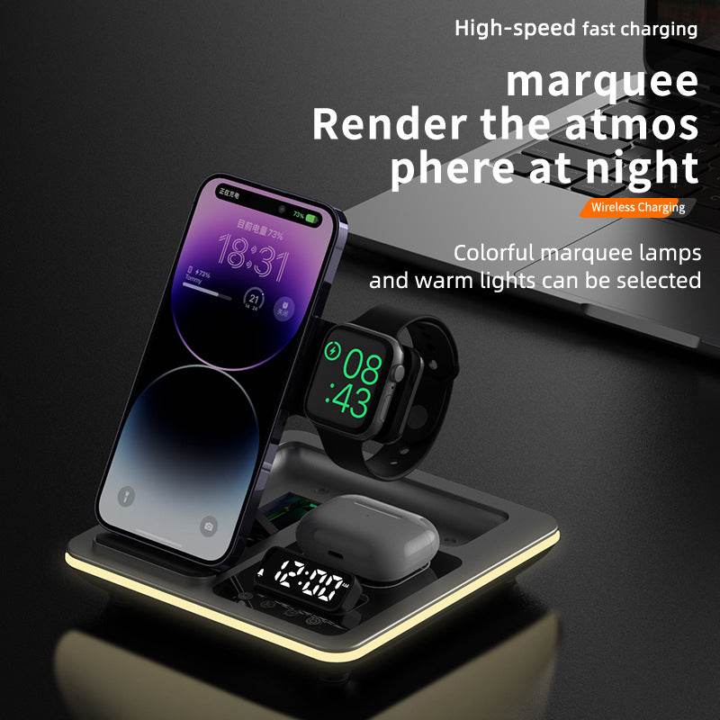 Incarcator wireless 5 in 1, Statie rapida Compatibil cu toate tipurile de tefefoane, smartwach sau casti, - Specializat.ro